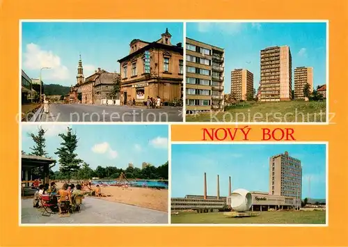 AK / Ansichtskarte Novy_Bor Trida 1. maje Sadova ulice Koupaliste Crystalex oborovy podnik Novy_Bor