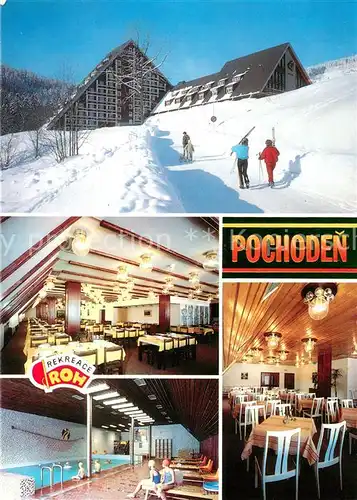 AK / Ansichtskarte Spindleruv_Mlyn_Spindlermuehle Labska Zotavovna ROH Pochoden Hotel Restaurant Hallenbad Winter im Riesengebirge Spindleruv_Mlyn