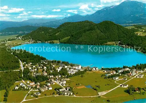AK / Ansichtskarte Seelach_Klopeinersee Fliegeraufnahme mit Petzen Georgiberg und Unterburg Seelach_Klopeinersee
