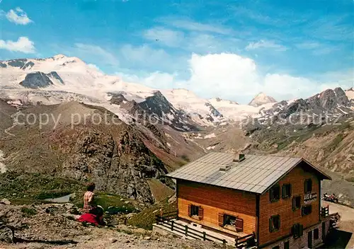 AK / Ansichtskarte Martell Martellerhuette mit Zufallspitze und Koenigspitze Martelltal Ortleralpen Martell