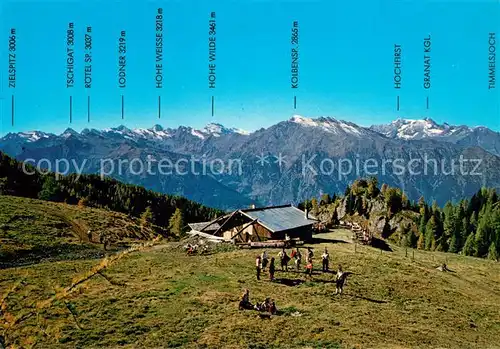 AK / Ansichtskarte Schenna_Meran Alm Schutzhuette Hinteregg Tall Hirzergebiet Alpenpanorama Schenna Meran