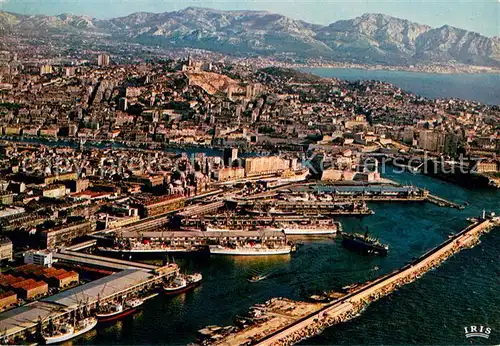 AK / Ansichtskarte Marseille_Bouches du Rhone Le bassin de la Joliette Notre Dame de la Garde et la corniche Vue aerienne Marseille