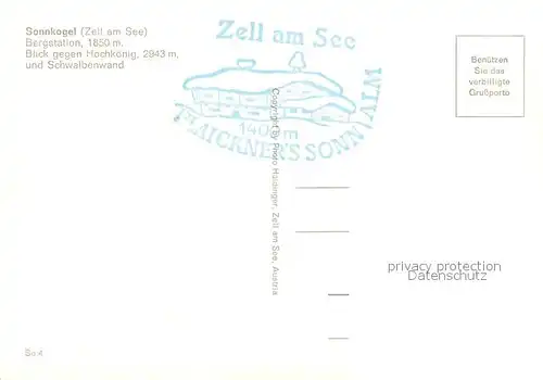 AK / Ansichtskarte Zell_See Sonnkogel Bergstation mit Hochkoenig und Schwalbenwand Zell_See