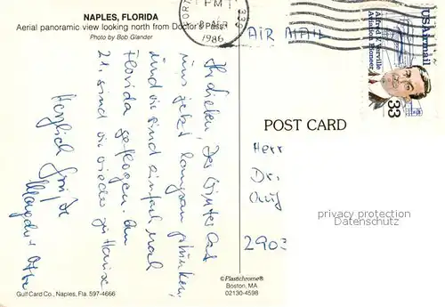 AK / Ansichtskarte Naples_Florida Aerial panoramic view looking north from Doctors Pass 