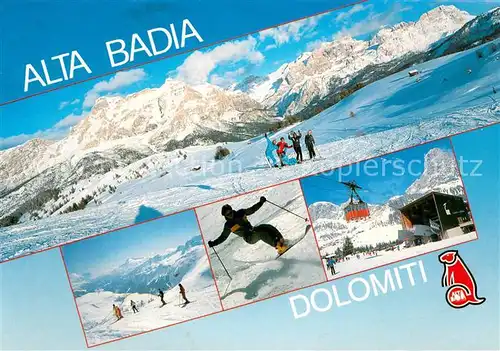 AK / Ansichtskarte Alta_Badia Panorama Skipiste Seilbahn Alta_Badia