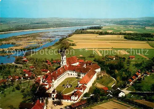 AK / Ansichtskarte Reichersberg_Inn Augustiner Chorherrenstift Fliegeraufnahme Reichersberg Inn