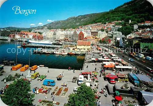 AK / Ansichtskarte Bergen_Norwegen Fischmarkt Bergen Norwegen