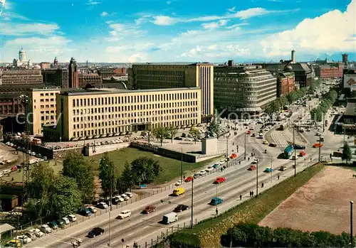 AK / Ansichtskarte Helsinki Mannerheimintie Eduskuntatalolta Erottajalle Helsinki