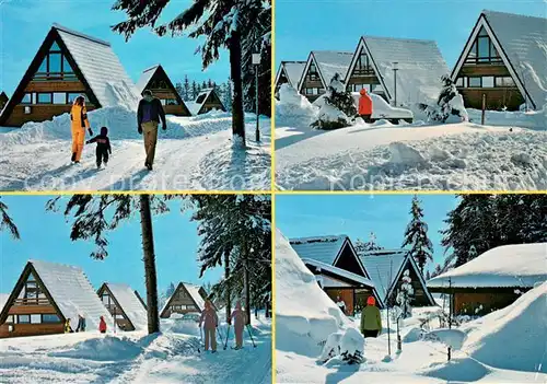 AK / Ansichtskarte Tennenbronn Ferienpark im Schwarzwald Ferienhaeuser Winterimpressionen Tennenbronn