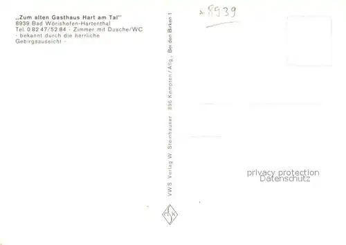 AK / Ansichtskarte Hartenthal Gaststaette "Zum alten Gasthaus Hart am Tal" Hartenthal