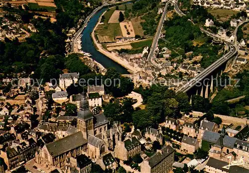 AK / Ansichtskarte Dinan Eglise Saint Sauveur Viaduc et la Rance vue aerienne Dinan