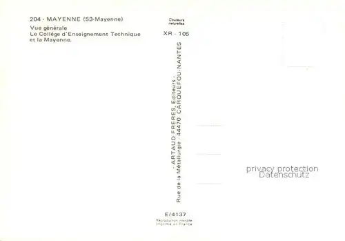 AK / Ansichtskarte Mayenne Vue aerienne du College d Enseignement Technique et la Mayenne Mayenne