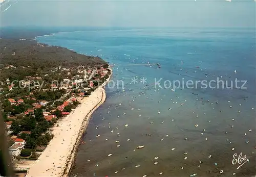 AK / Ansichtskarte Cap Ferret Bassin dArcachon Vue generale aerienne de la Plage de Belisaire et la Nouvelle Jetee Cap Ferret