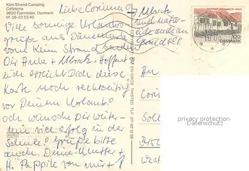 AK / Ansichtskarte Fjerritslev Klim Strand Camping Cafeteria Fliegeraufnahme Fjerritslev