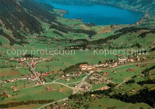 AK / Ansichtskarte Sattel_Schwyz Fliegeraufnahme mit aeegerisee Sattel Schwyz