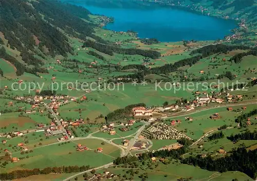AK / Ansichtskarte Sattel_Schwyz Fliegeraufnahme mit aeegerisee Sattel Schwyz