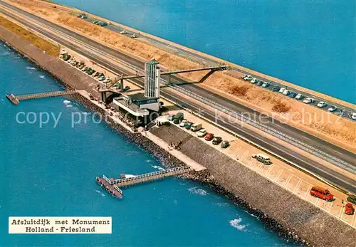 AK / Ansichtskarte Afsluitdijk met Monument Fliegeraufnahme Afsluitdijk