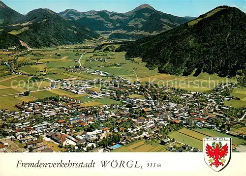 AK / Ansichtskarte Woergl_Tirol Fliegeraufnahme mit Hohe Salve Woergl Tirol