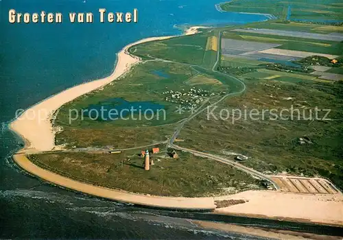 AK / Ansichtskarte Texel Fliegeraufnahme mit Leuchtturm Texel