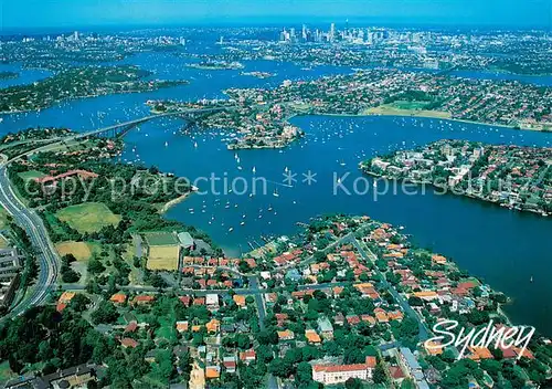 AK / Ansichtskarte Sydney_New_South_Wales Aerial view of Sydney Harbour from Gladesville Bridge to the Gap Sydney_New_South_Wales