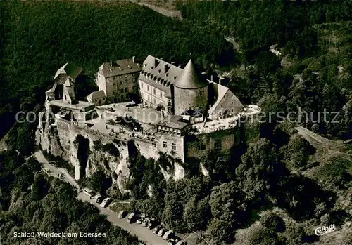 AK / Ansichtskarte Edersee Burghotel Schloss Waldeck Fliegeraufnahme Edersee