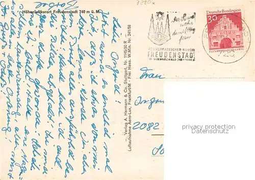 AK / Ansichtskarte Freudenstadt Fliegeraufnahme Freudenstadt