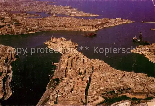 AK / Ansichtskarte Valletta_Malta The Grand Harbour Fliegeraufnahme Valletta_Malta