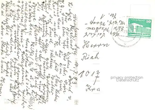 AK / Ansichtskarte Werdau_Sachsen Sportschule Freibad August Bebel Strasse Neubauten Wohnsiedlung Markt Werdau Sachsen