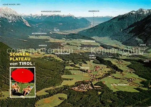 AK / Ansichtskarte Mieminger_Plateau Fliegeraufnahme mit Obsteig Mieminger_Plateau