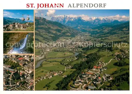 AK / Ansichtskarte Sankt_Johann_Pongau Gondelbahn Wasserfall Fliegeraufnahmen Sankt_Johann_Pongau