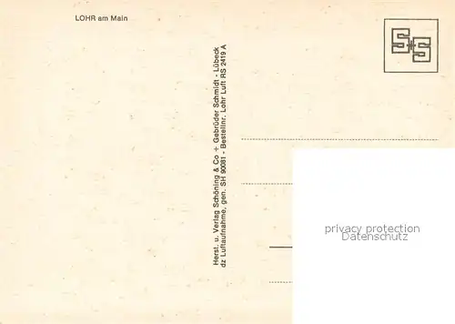 AK / Ansichtskarte Lohr_Main Fliegeraufnahme Lohr_Main