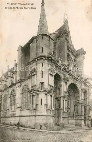 AK / Ansichtskarte Villeneuve sur Yonne Facade de lEglise Notre Dame Villeneuve sur Yonne