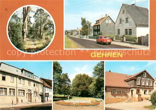 AK / Ansichtskarte Gehren_Thueringen Naturschutzgebiet Teilansicht Gaststaette Goldener Hirsch Stadtpark LPG Gaststaette Gehren Thueringen