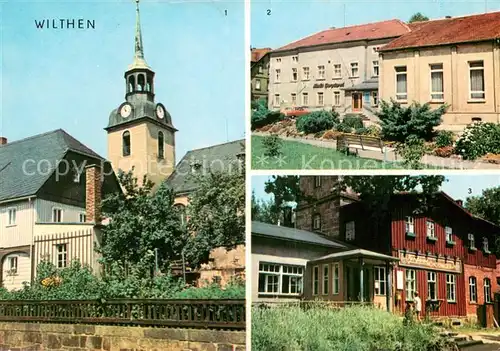 AK / Ansichtskarte Wilthen Kirche Haus Bergland Ferienheim der VEB Maschinenfabrik Halle Moenchswalder Bergbaude Wilthen