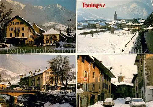 AK / Ansichtskarte Taninges Vues d ensemble et les Alpes en hiver Taninges