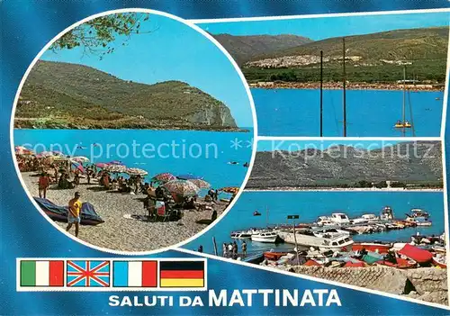 AK / Ansichtskarte Mattinata Panorama Strand Hafen Kueste Nationalflaggen Mattinata