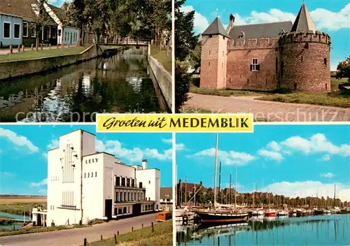 AK / Ansichtskarte Medemblik Partie am Kanal Hafen Schloss Medemblik