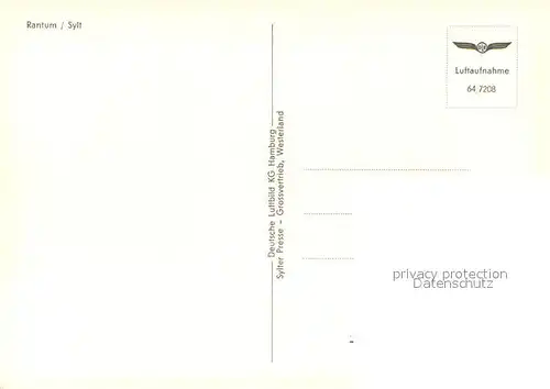 AK / Ansichtskarte Rantum_Sylt Nordseeinsel Fliegeraufnahme Rantum Sylt