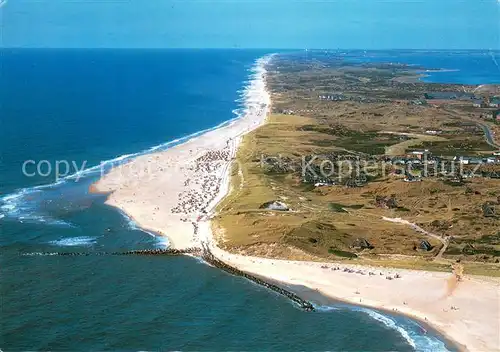 AK / Ansichtskarte Hoernum_Sylt Weststrand Nordseeinsel Fliegeraufnahme Hoernum Sylt