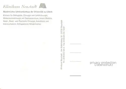 AK / Ansichtskarte Neustadt_Holstein Klinikum Lehrkrankenhaus der Universitaet Luebeck Fliegeraufnahme Neustadt_Holstein