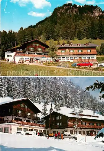 AK / Ansichtskarte Selva_Val_Gardena Pension Gardenia im Sommer und im Winter 