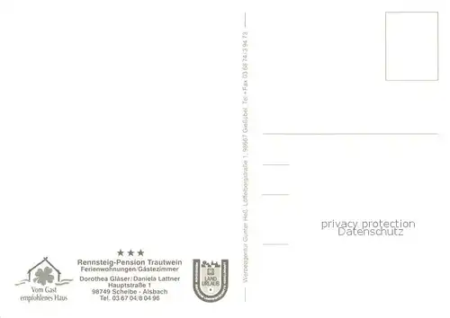 AK / Ansichtskarte Scheibe Alsbach Rennsteig Pension Trautwein im Winter Wappen Scheibe Alsbach