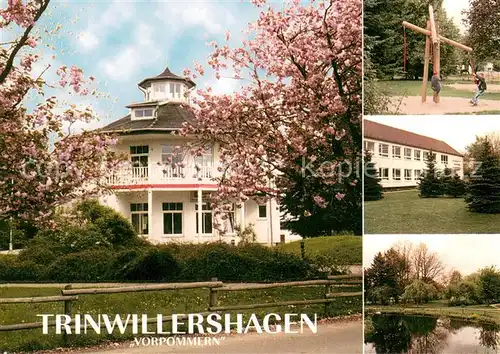 AK / Ansichtskarte Trinwillershagen Rund um den Park Pavillon PiTT Spielplatz Schule Teich Baumbluete Trinwillershagen