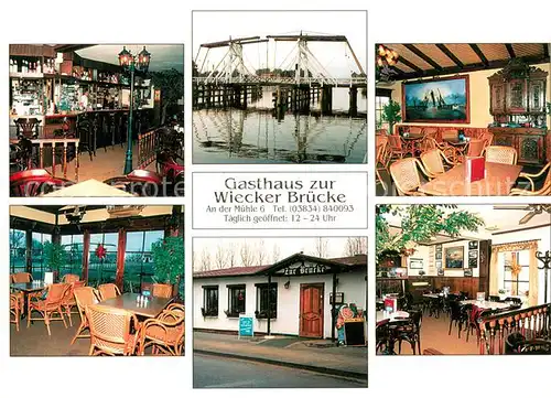 AK / Ansichtskarte Wieck_Greifswald Gasthaus zur Wiecker Bruecke Wieck Greifswald
