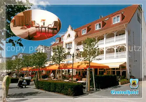 AK / Ansichtskarte Binz_Ruegen Centralhotel Restaurant Terrasse Binz_Ruegen