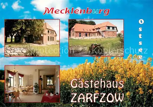 AK / Ansichtskarte Zarfzow Gaestehaus Zarfzow Gaesteraum Rapsfeld 