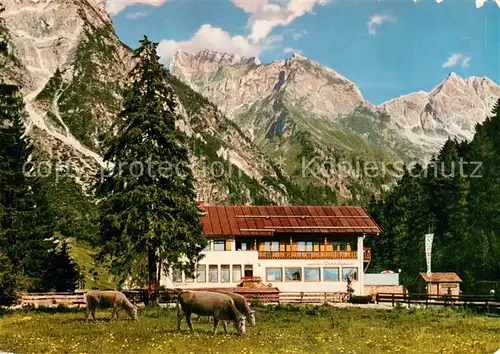 AK / Ansichtskarte Oberstdorf Berggasthof Oytalhaus mit Schneck Himmelhorn und Grossem Wilden Allgaeuer Alpen Oberstdorf