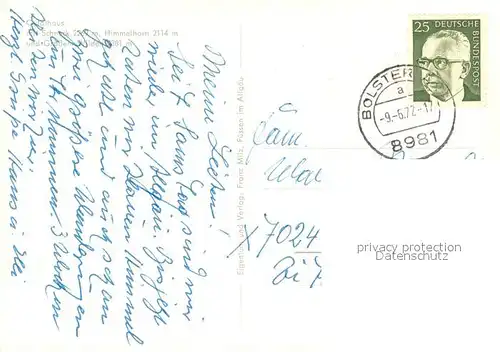 AK / Ansichtskarte Oberstdorf Berggasthof Oytalhaus mit Schneck Himmelhorn und Grossem Wilden Allgaeuer Alpen Oberstdorf