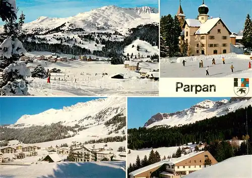 AK / Ansichtskarte Parpan Panorama Skigebiet Alp Staetz Blick gegen das Joch Alpenpanorama Parpan