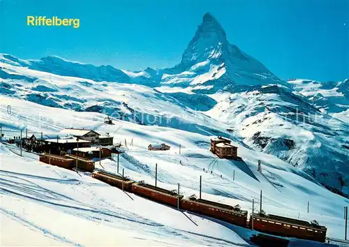 AK / Ansichtskarte Zermatt_VS Bergstation und Hotel Riffelberg Gornergratbahn Matterhorn Walliser Alpen Zermatt_VS